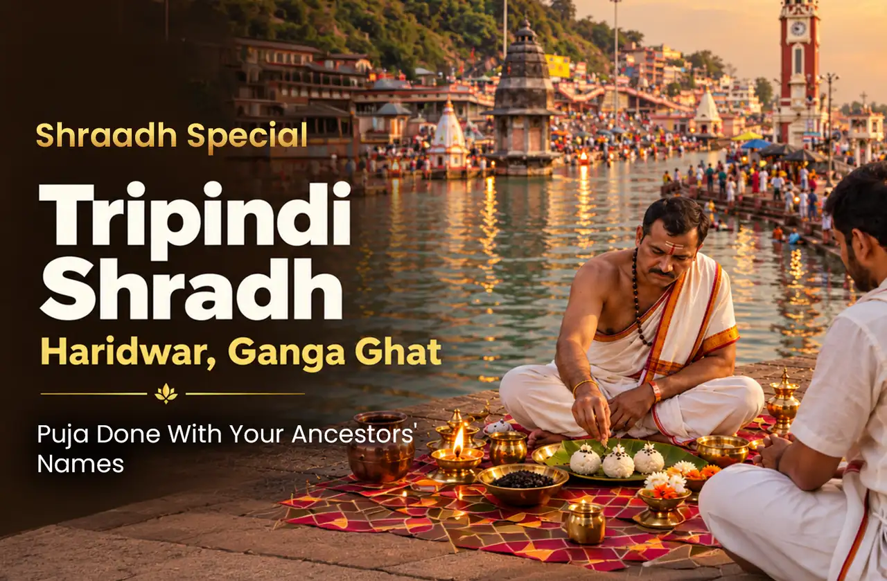 Tripindi Shradh Puja with Pind Daan for 3 Generations near Ganga Ghat, Haridwar